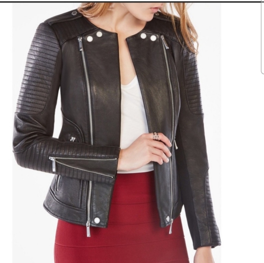 BCBG Blake leather moto jacket xs nwt